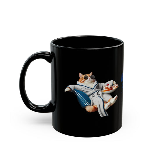 Cat Ceramic Black Mug 11oz.