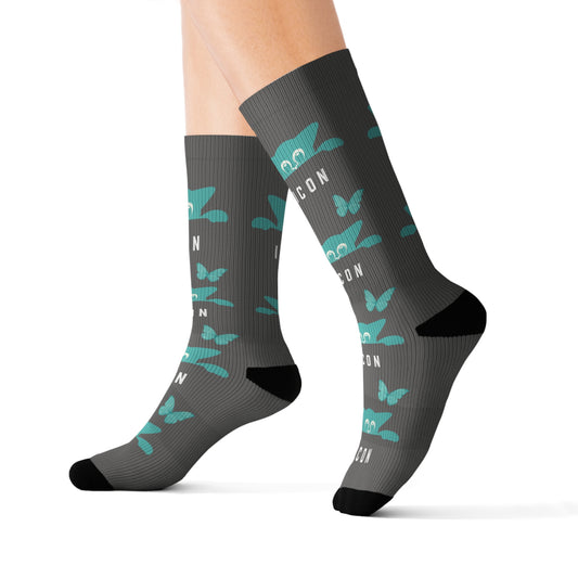 Sublimation Socks with Cat and Butterfly