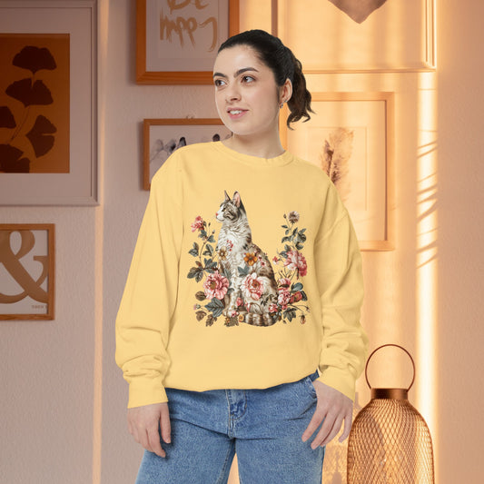 Vintage Floral Cat Sweatshirt