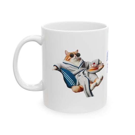 Cat Ceramic White Mug 11oz.