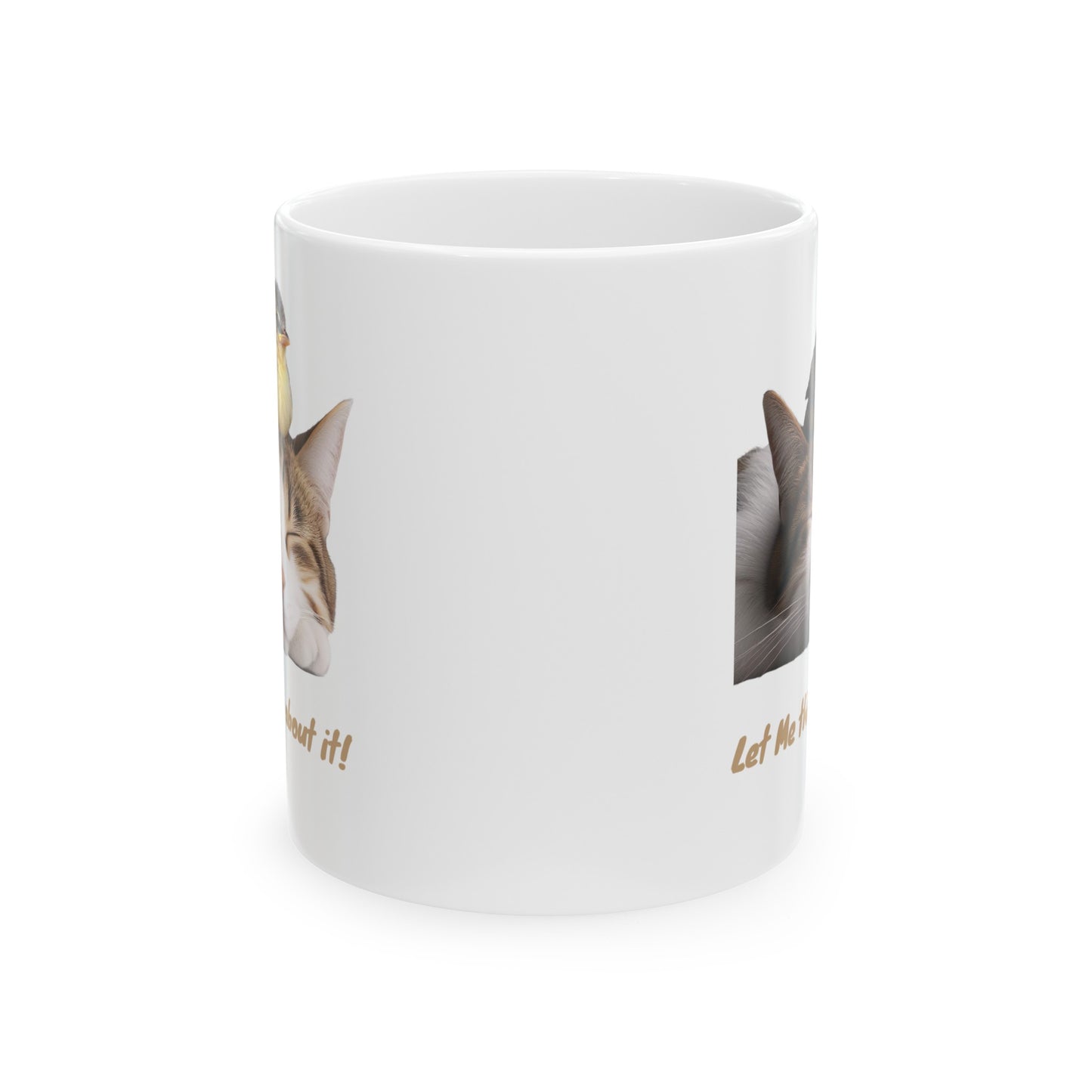 Cat and Bird Mug, (11oz, 15oz)