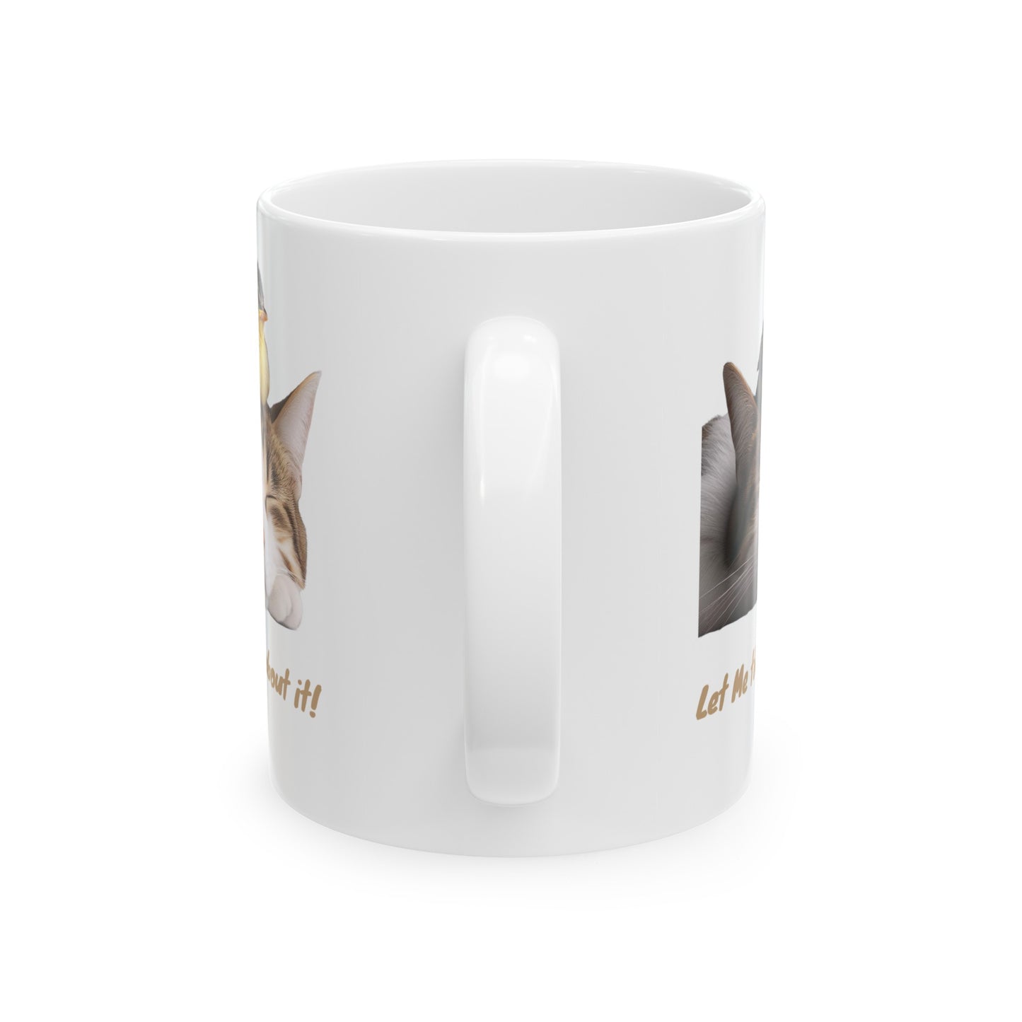 Cat and Bird Mug, (11oz, 15oz)