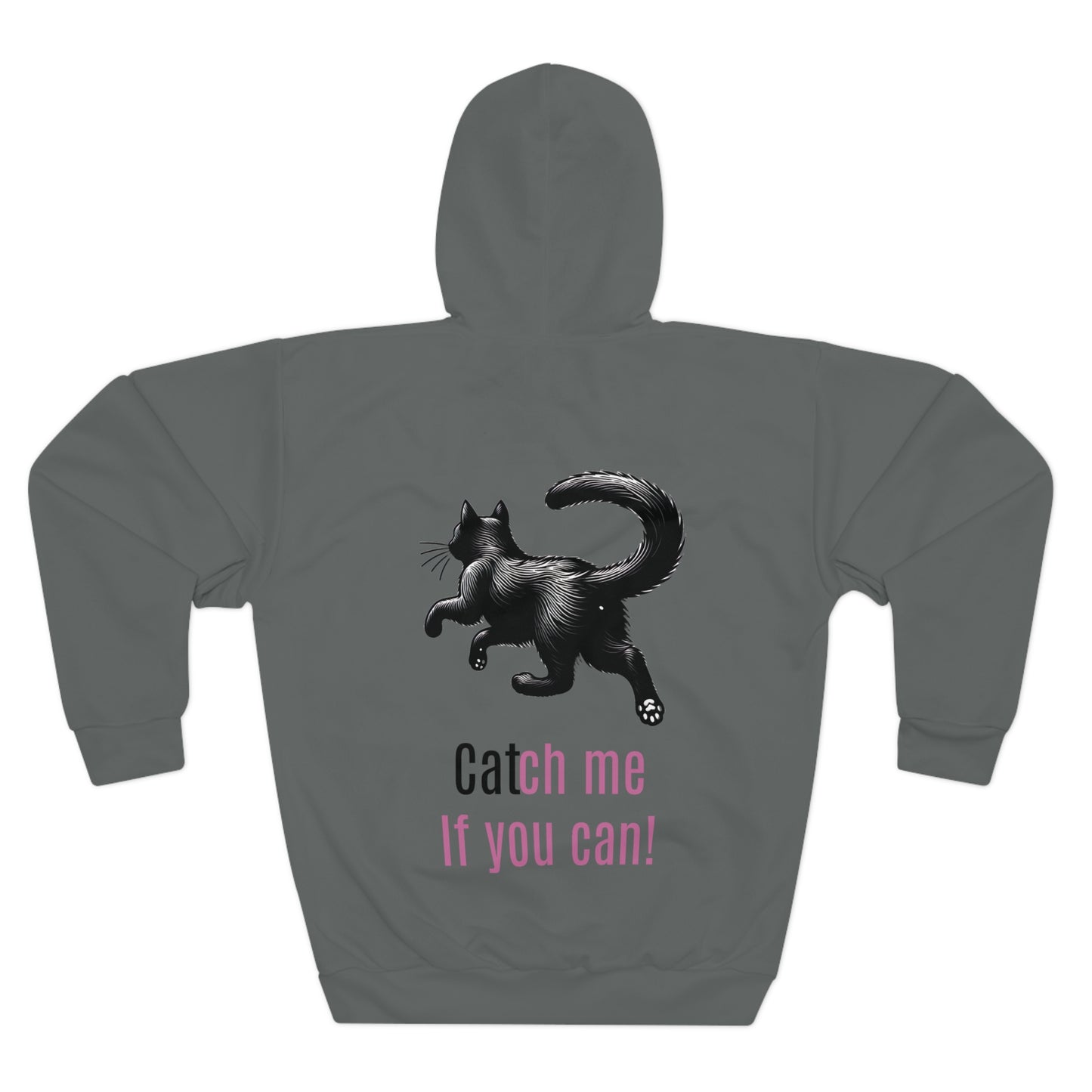 Black Cat running Pullover Hoodie (AOP)