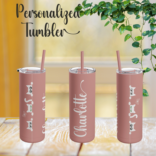 Personalized Your Name on Tumblers with Straws.