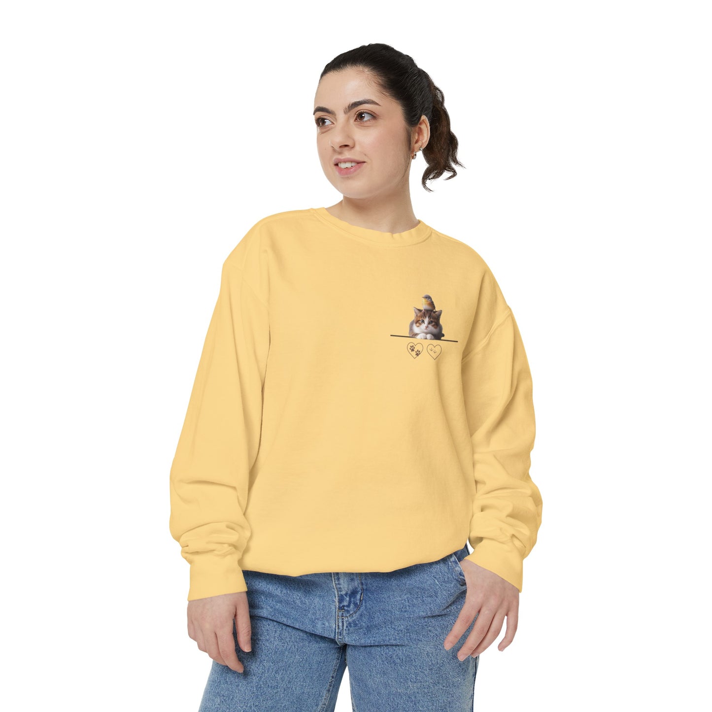 Cat and Bird Sweatshirt