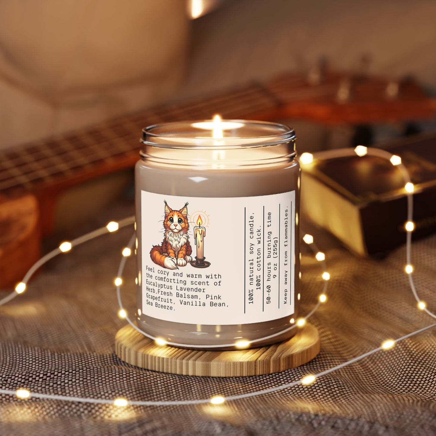 Maine Coon Cat Candle.