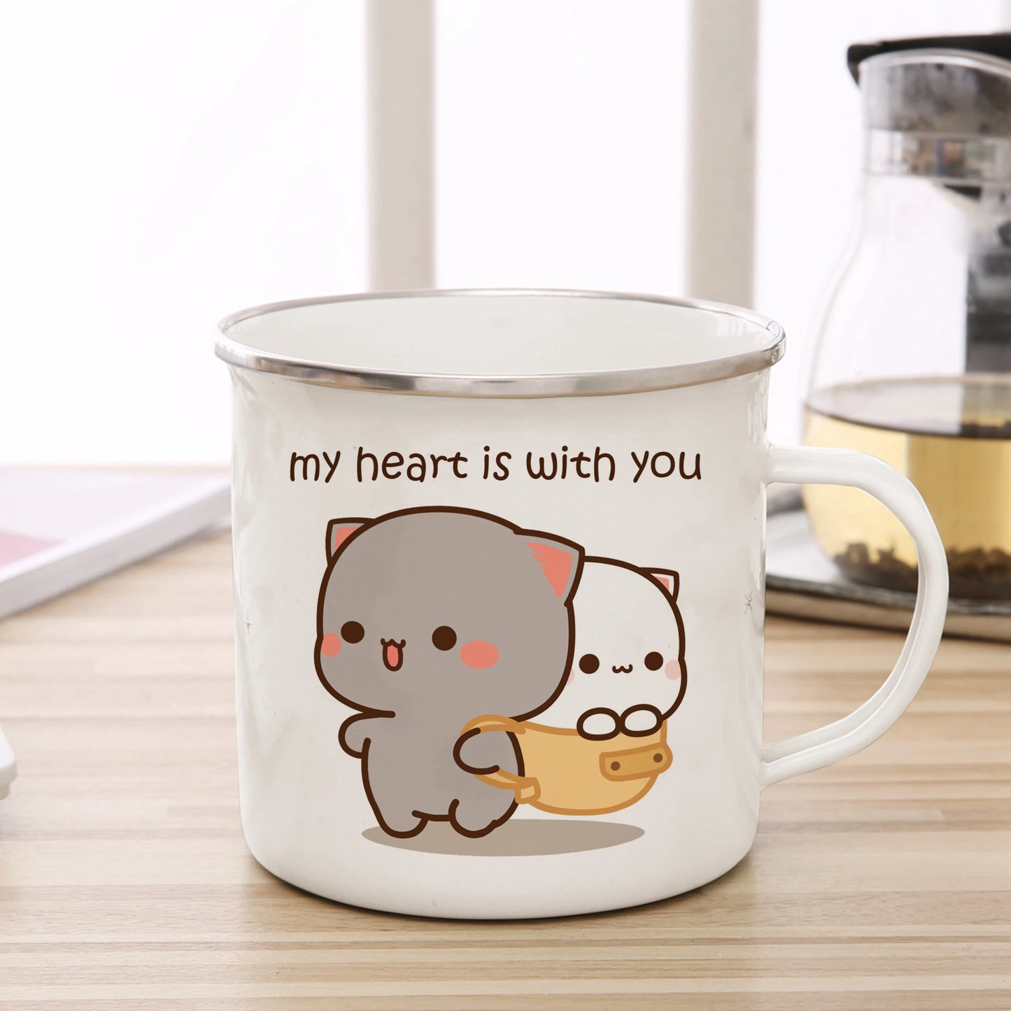 Enamel Cat Cup