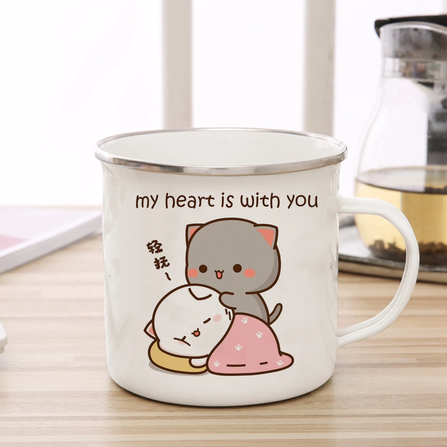 Enamel Cat Cup