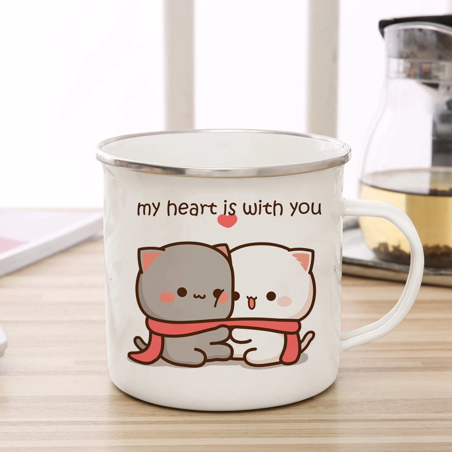 Enamel Cat Cup