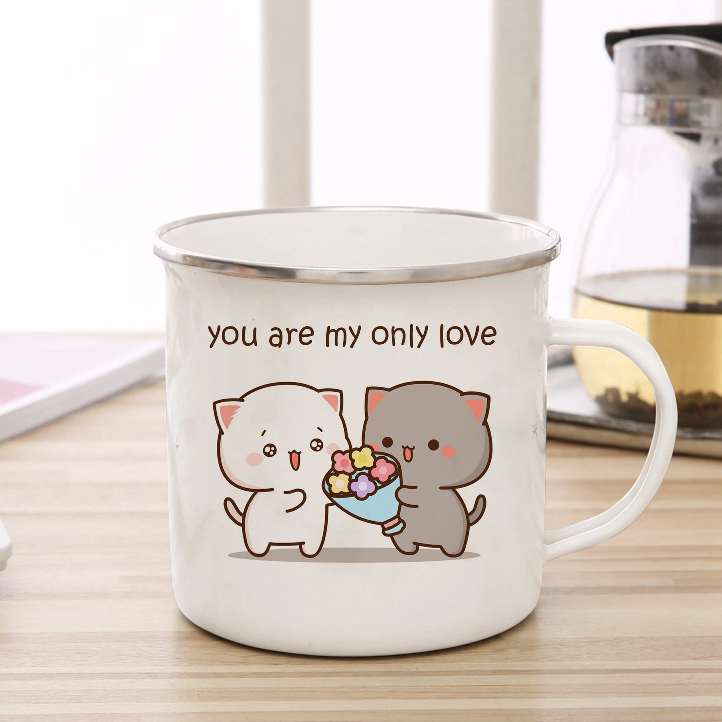 Enamel Cat Cup