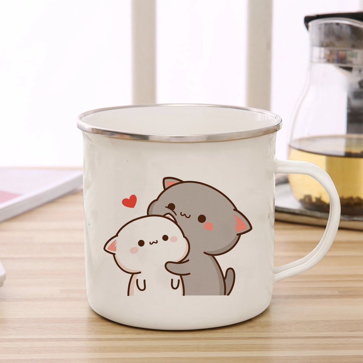 Enamel Cat Cup