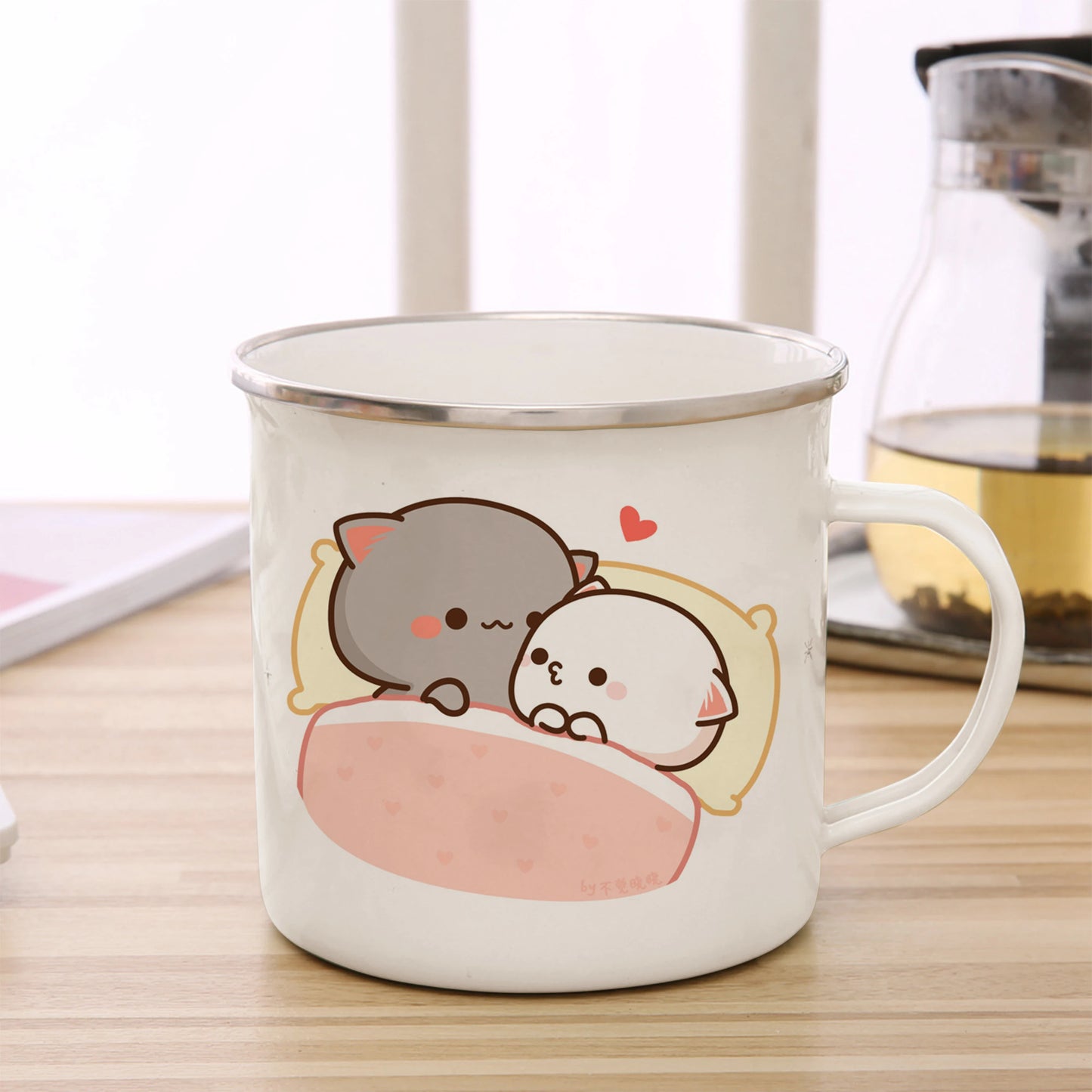 Enamel Cat Cup