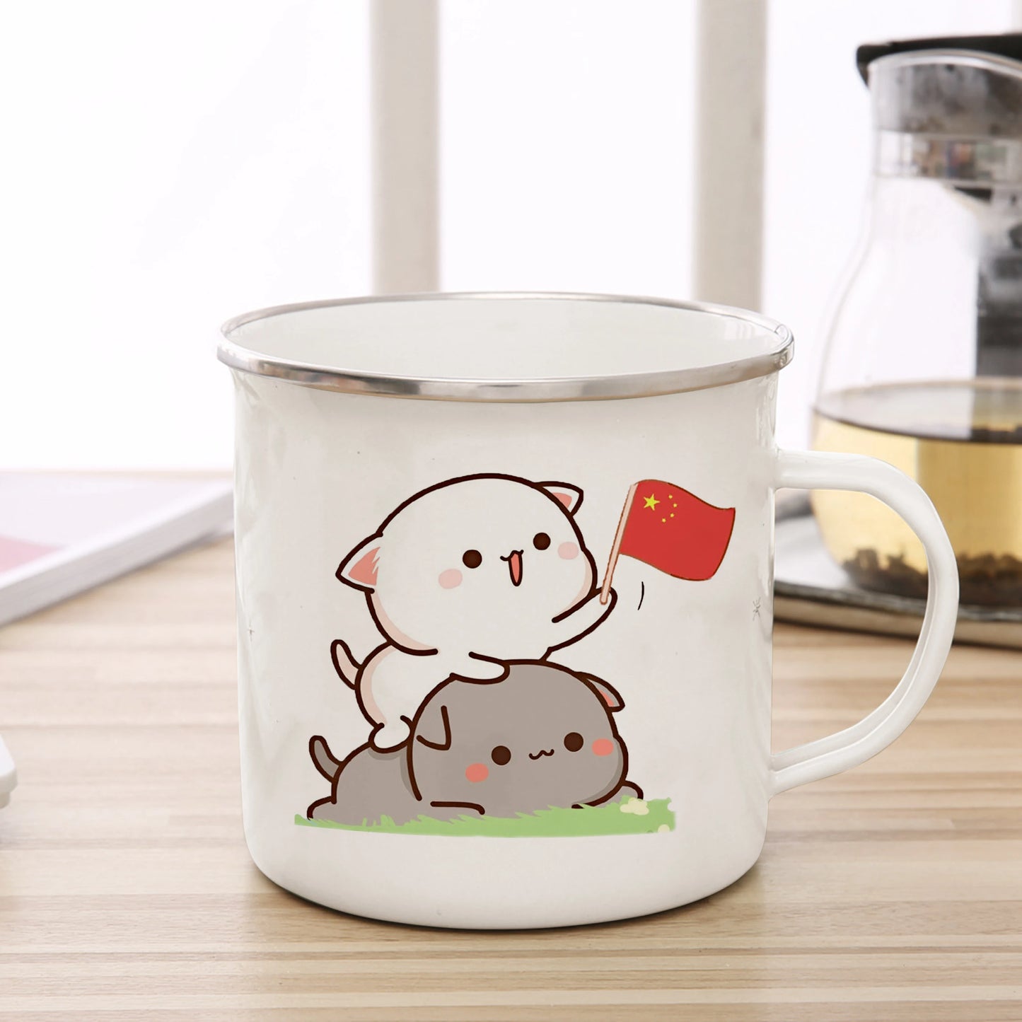 Enamel Cat Cup