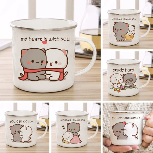 Enamel Cat Cup