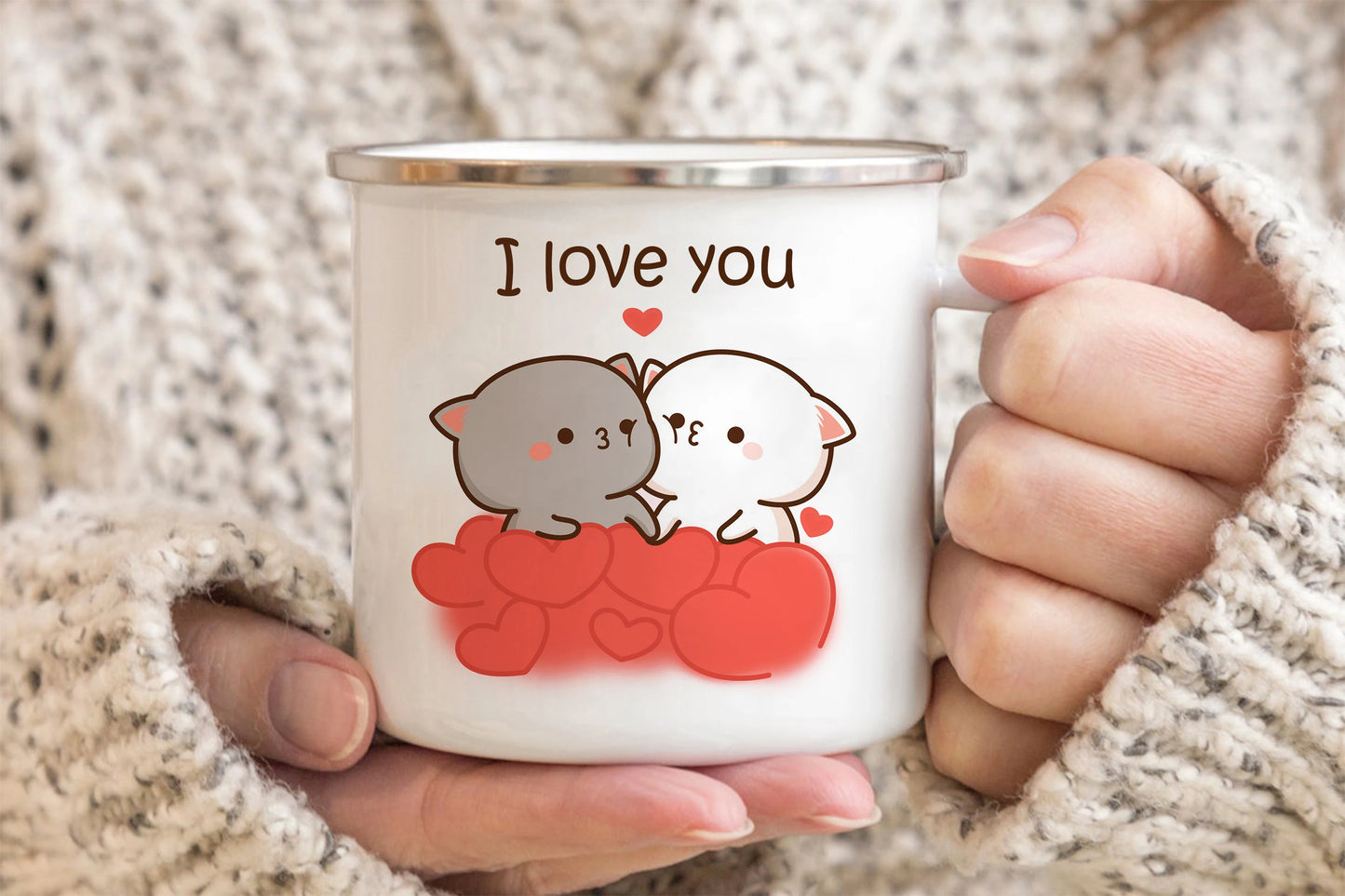 Enamel Cat Cup