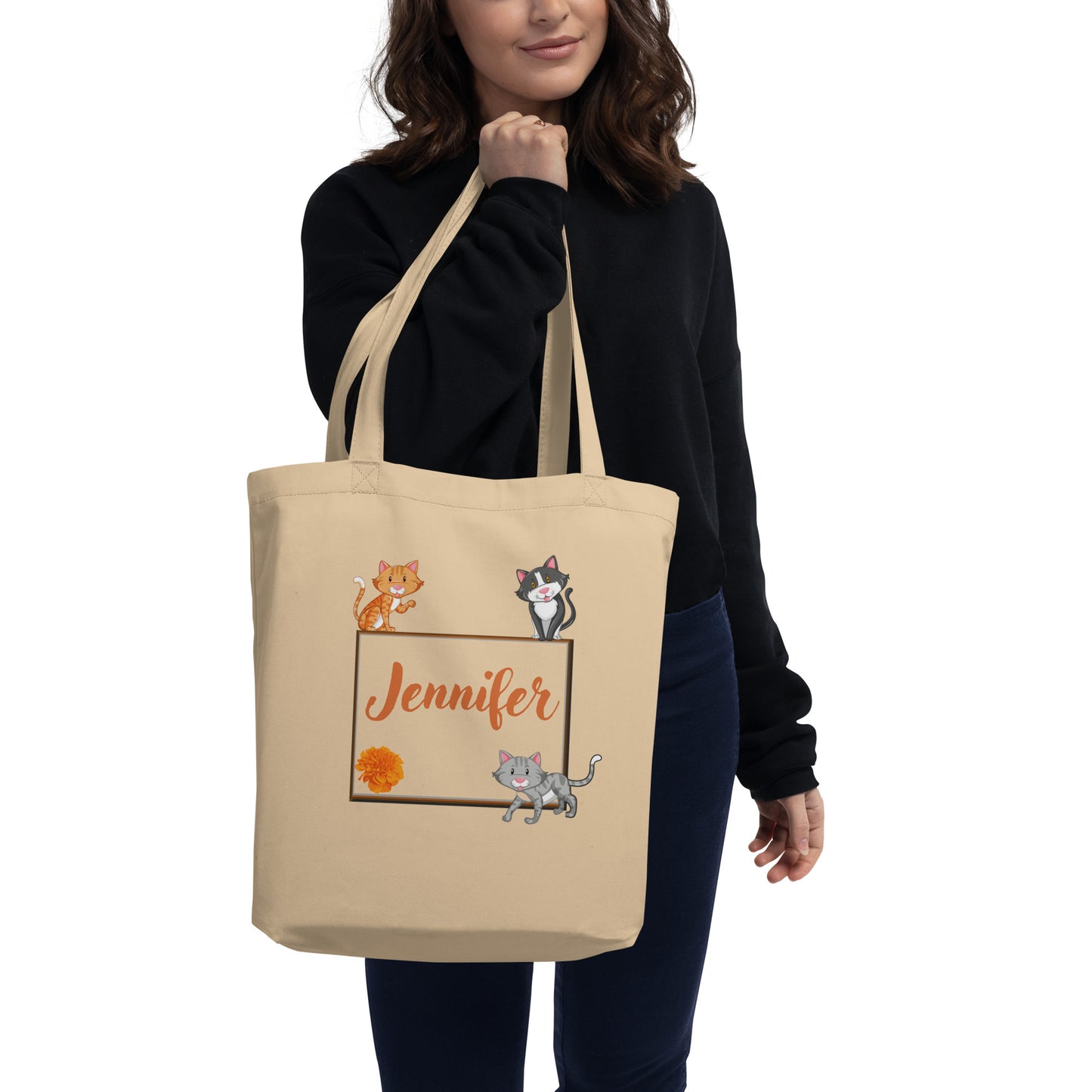 Personalized Your Eco Tote Bag with Kittens