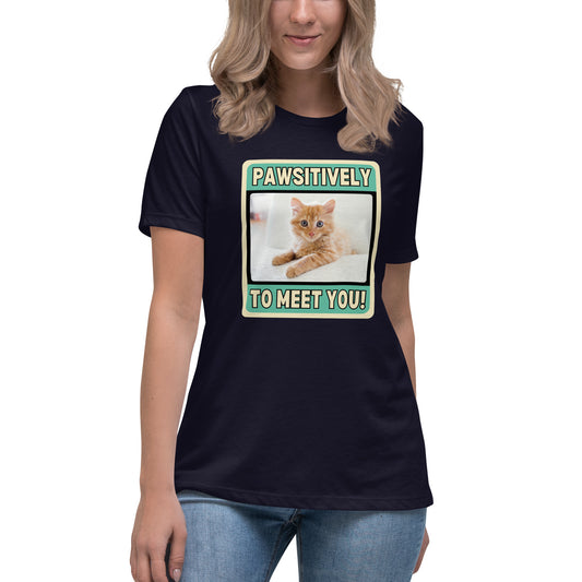 Pawsitively Purrrfect Cat T-Shirt for Women